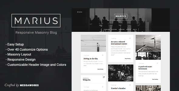 Marius - Responsive Masonry Blog Tumblr Theme