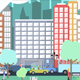 Flat City Vector - City with Buildings, Pedestrians, Cars, Planes... in Flat Design - VideoHive Item for Sale