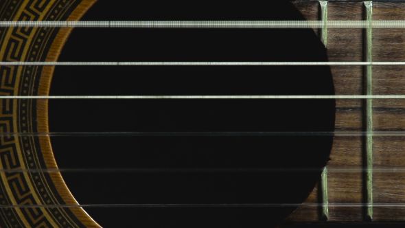 Acoustic Guitar Soundhole Close Up