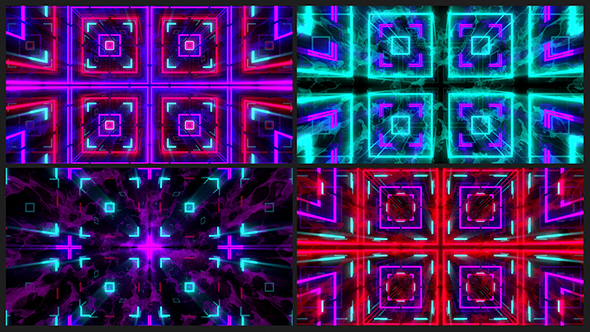 Neon Cubes VJ Loops Pack III
