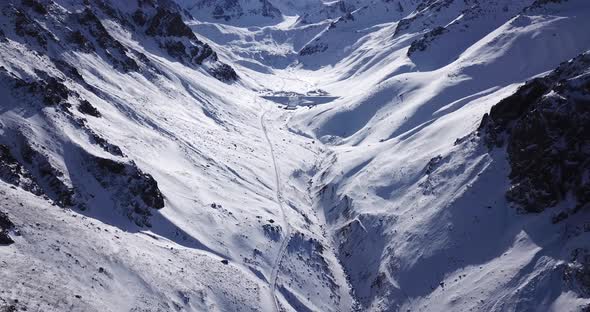 Winter Gorges in the Mountains and a Dam