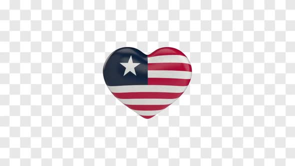 Liberia Flag on a Rotating 3D Heart