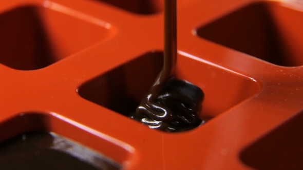 hot chocolate poured into a square shape