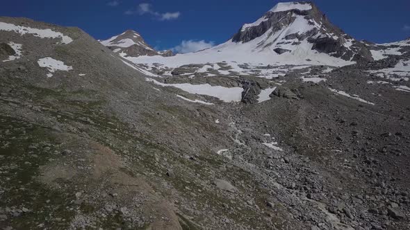 Flying Over the Alpine Mountains