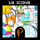 15 Objects Icons - GraphicRiver Item for Sale