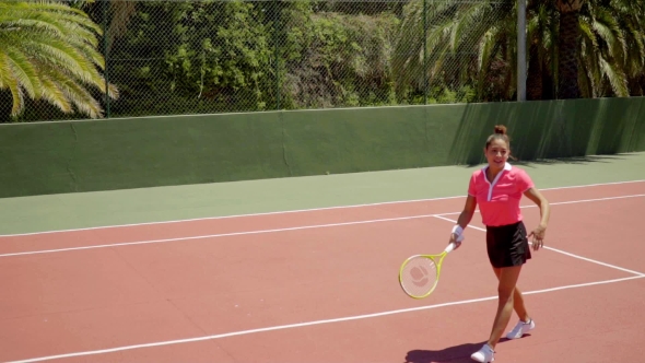 Angry Young Woman Tennis Player Yelling