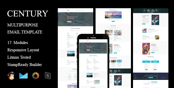 CENTURY - Multipurpose Responsive Email Template + Stampready Builder