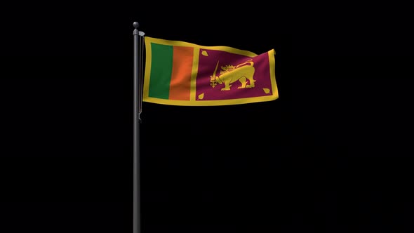 Sri Lanka Flag With Alpha 4K