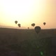Large Hot Air Balloon Envelope Silhouettes Hover at Sunrise - VideoHive Item for Sale
