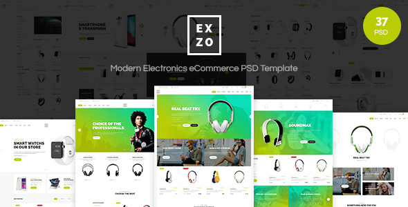 Exzo - Modern Electronics eCommerce PSD Template