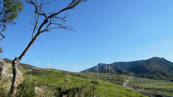 Wind Turbines Energy in the Hill