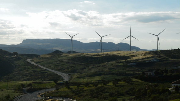Wind Turbines Energy in the Mountains