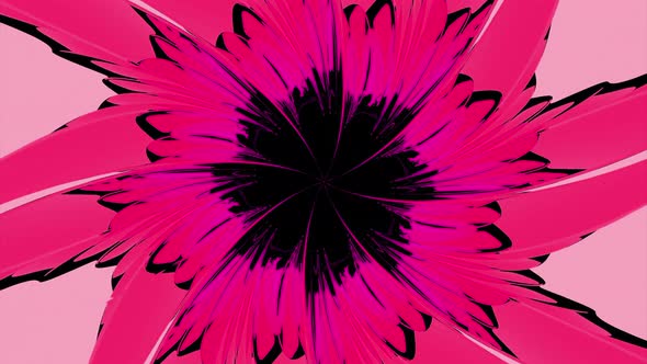 A bright abstraction like a flower that rotates around its axis