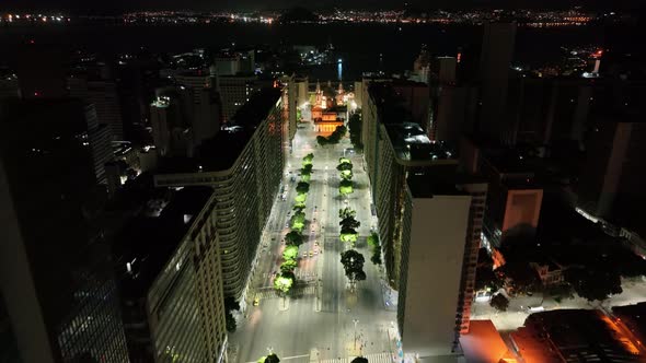 Panoramic view of downtown of coast city Rio de Janeiro Brazil.