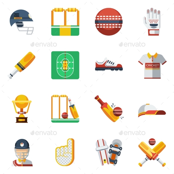 Cricket Icons Set