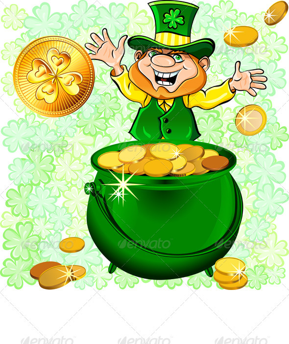 St. Patrick's Day Leprechaun with a Gold