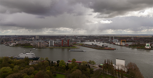 Storm over Modern Harbour City alt