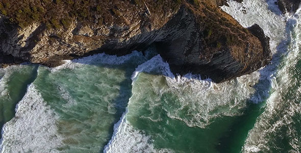 Aerial drone footage of cliff in Alentejo