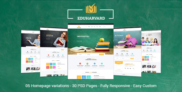 Eduharvard - Multiconcept Education & Courses PSD Template