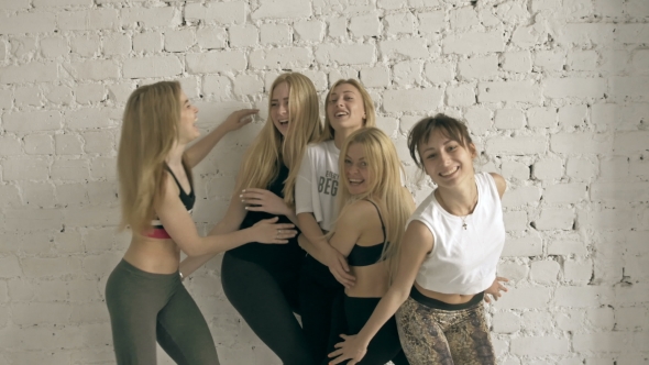 Group Of Sport Women Smiling At The Camera, Healthy Happy Concept.