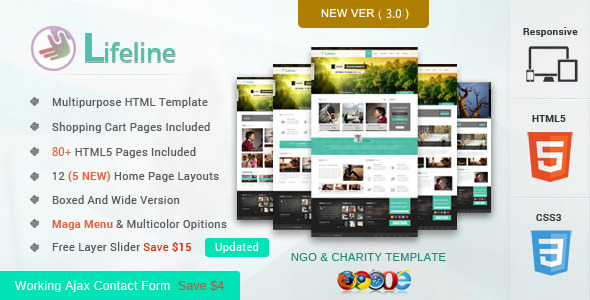 Lifeline NGO and Charity Responsive HTML template