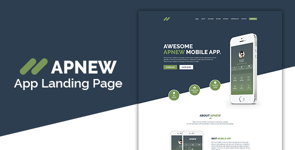 Apnew - App Landing Page HTML5 Template