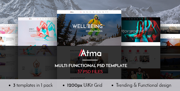 Atma — Multipurpose Wellness | Sport | Yoga PSD Template
