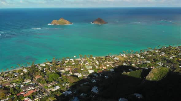 Aerial of Mokes in Hawaii