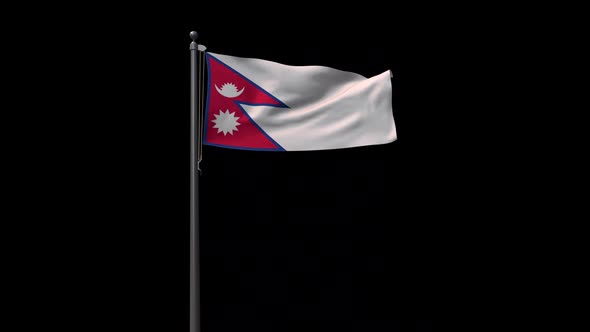 Nepal Flag With Alpha 2K