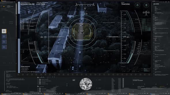 Future Spying Surveillance Software Scanning Target Vehicle On A Town Road alt