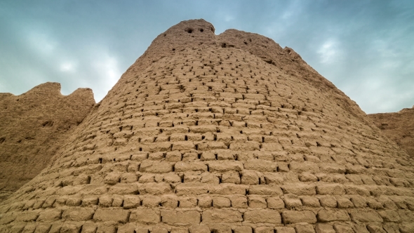   Brick Wall Of The Ancient City Of Sauran, Kazakhstan