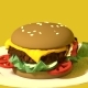 Low Poly Cheeseburger - 3DOcean Item for Sale