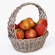 Wicker Basket 04 (Gray Color) with Apples - 3DOcean Item for Sale