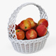 Wicker Basket 04 (White Color) with Apples - 3DOcean Item for Sale