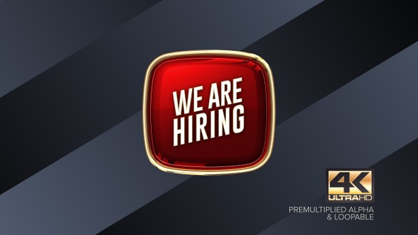 We Are Hiring Rotating Sign 4K