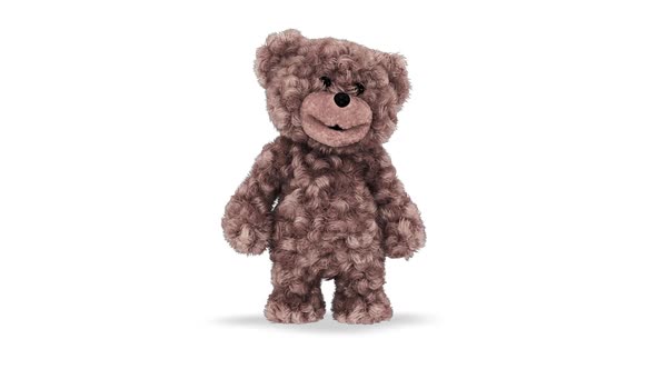 3d Teddy Bear Dancing Loop On White Background