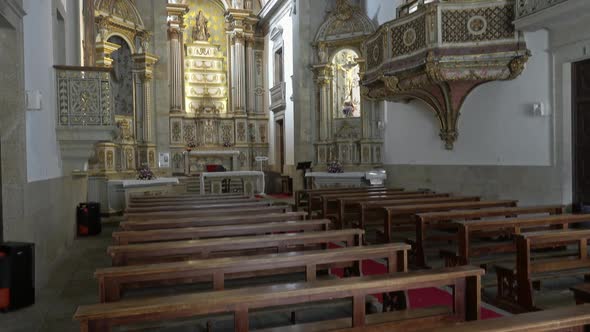 Interior of Church of Mercy in Viseu, Portugal