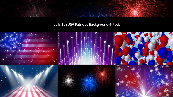 July 4th USA Patriotic Background-6 Pack