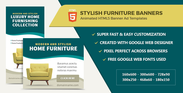 Meble Home Decor Banery reklamowe - HTML5 GWD