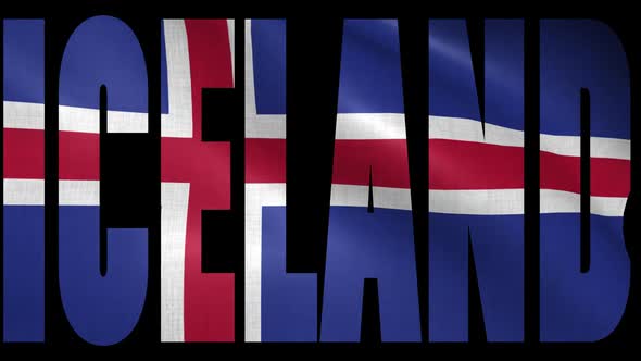 Iceland Flag Into Country Name