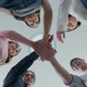 Group of happy asian employee joining stack hands together - VideoHive Item for Sale