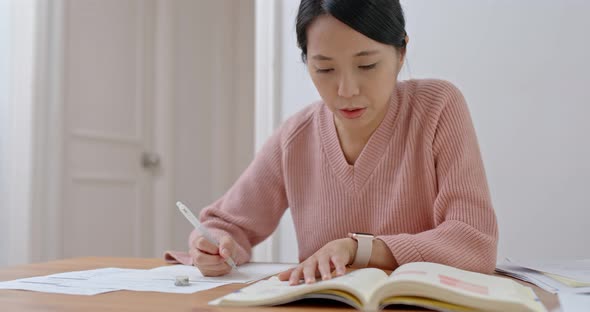 Woman study at home