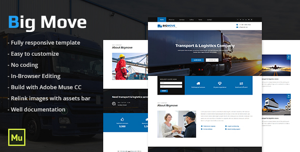 Big Move - Responsive Szablon transportu i logistyki