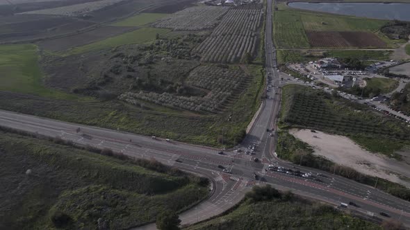 Aerial View of the Almond Blossoms Trees