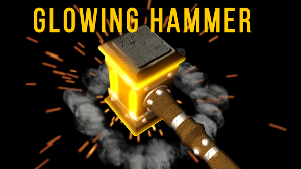 Glowing Hammer Logo/Text Revealer