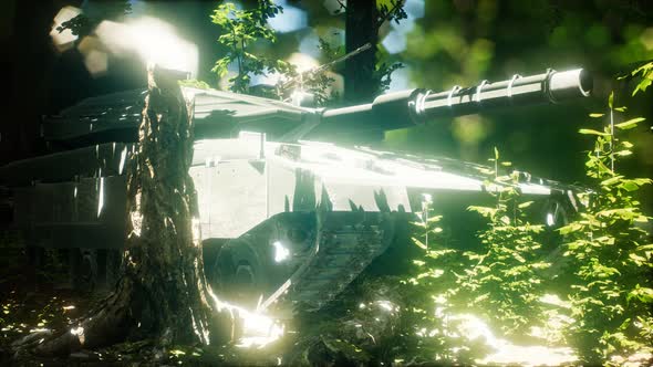 Old Rusty Tank in the Forest alt