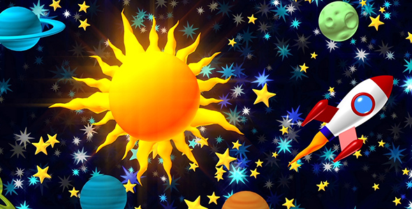 Kids Party Cartoon Space Background