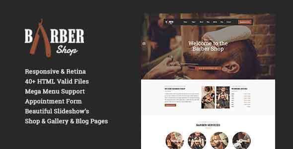 Barber Shop | Responsive Hairdresser, Barber, Hair Salon, Shave Site Template