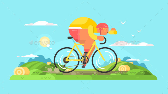Cyclist Sportsman on Bike