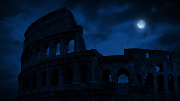 The Roman Colosseum At Night